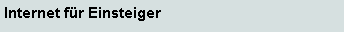 Textfeld: Internet f�r Einsteiger